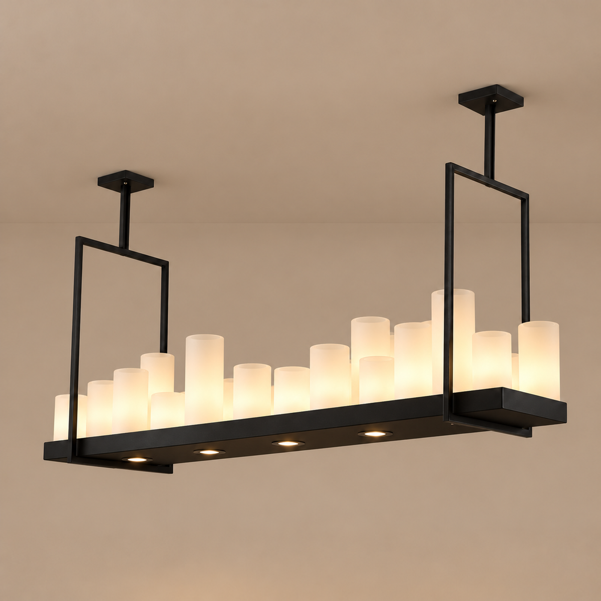 Candle Chandelier | Black Stainless Steel | CLMCC