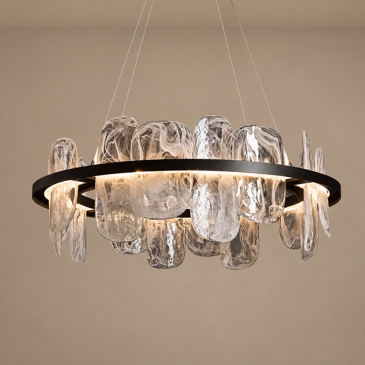 Swirled Glass Halo Chandelier | CLPJS025