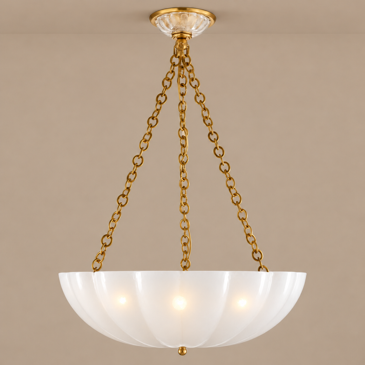 Frosted Glass Bowl Chandelier | CLVBG021