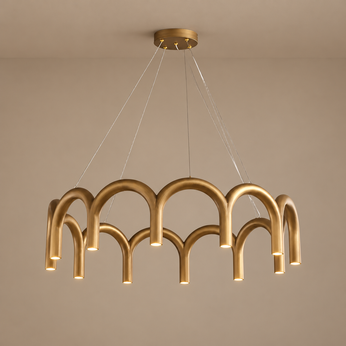 Patinated Brass Arch Chandelier | CLFISH520S
