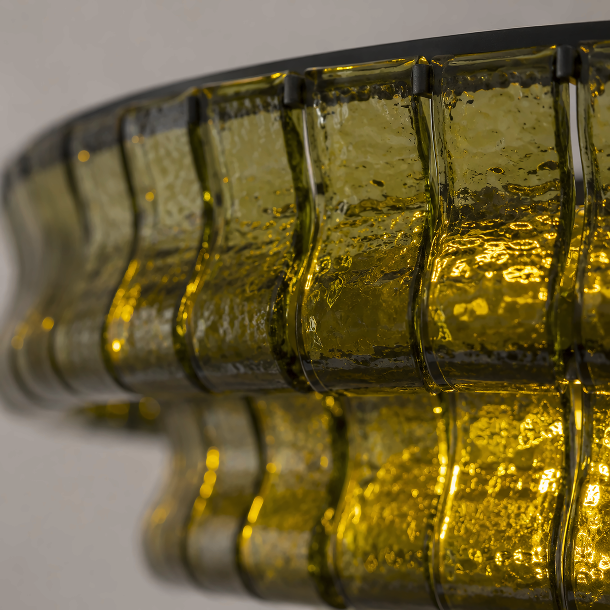 The Verdita Chandelier | Green Curved Glass | CLND020G