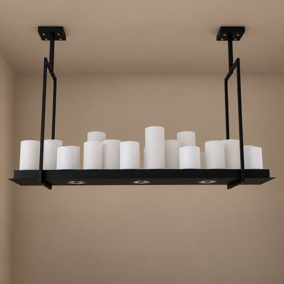 Candle Chandelier | Black Stainless Steel | CLMCC
