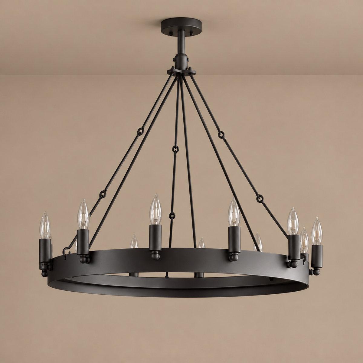 Candelabra Ring Chandelier | Black | CLGHTSD97