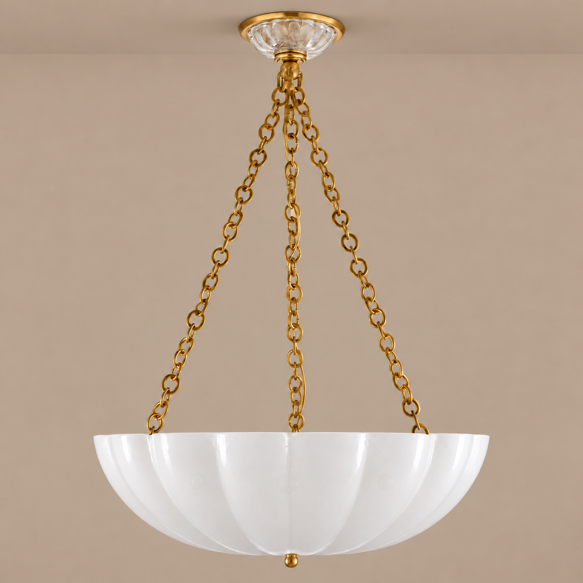 Frosted Glass Bowl Chandelier