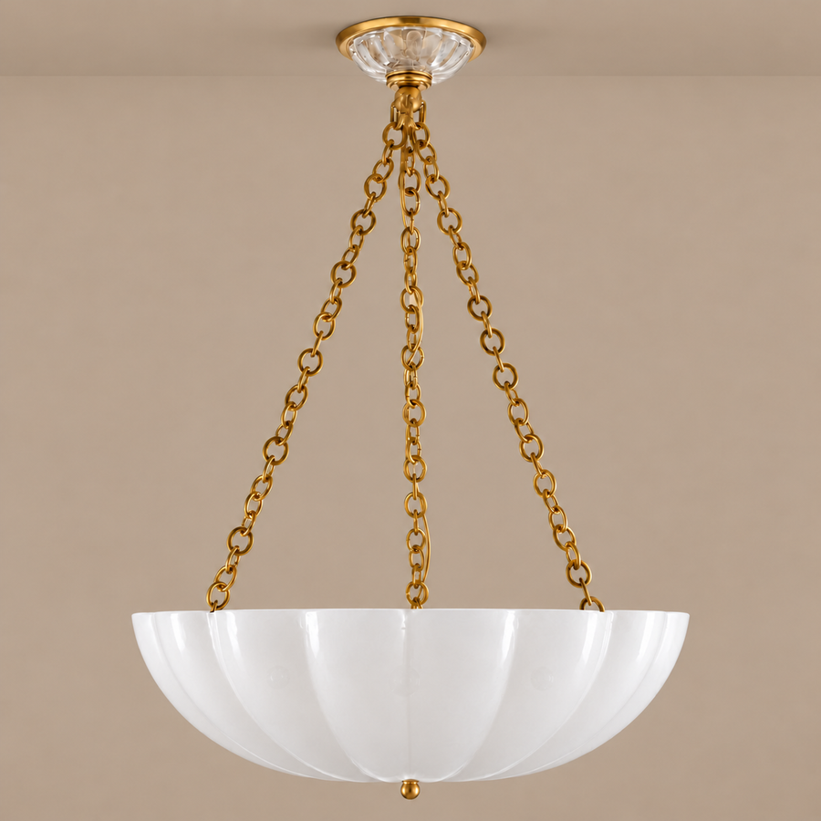 Frosted Glass Bowl Chandelier