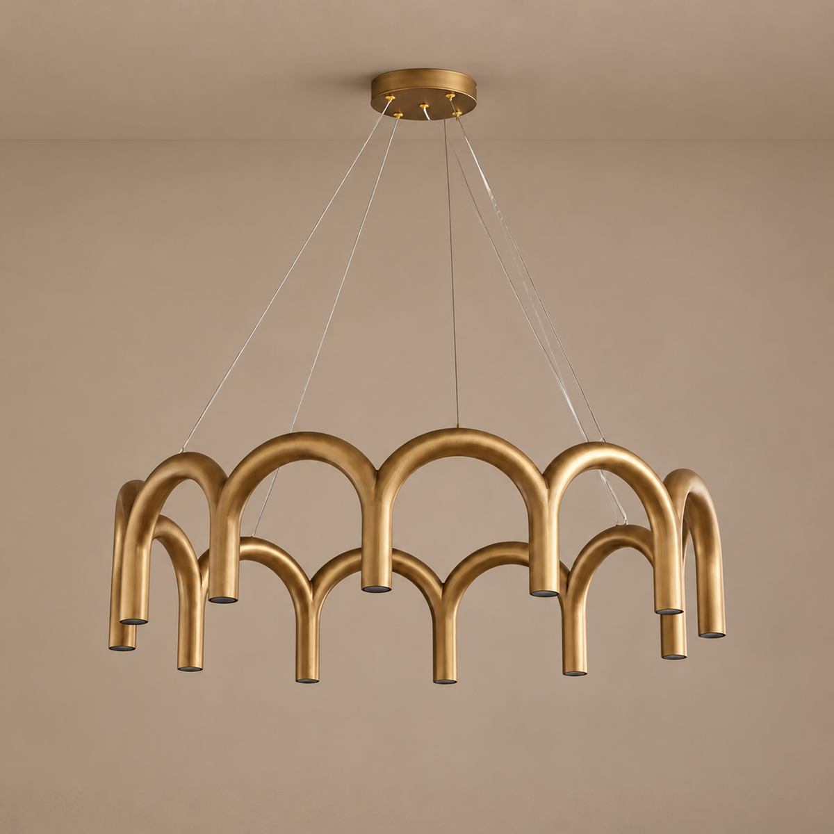 Patinated Brass Arch Chandelier | CLFISH520S