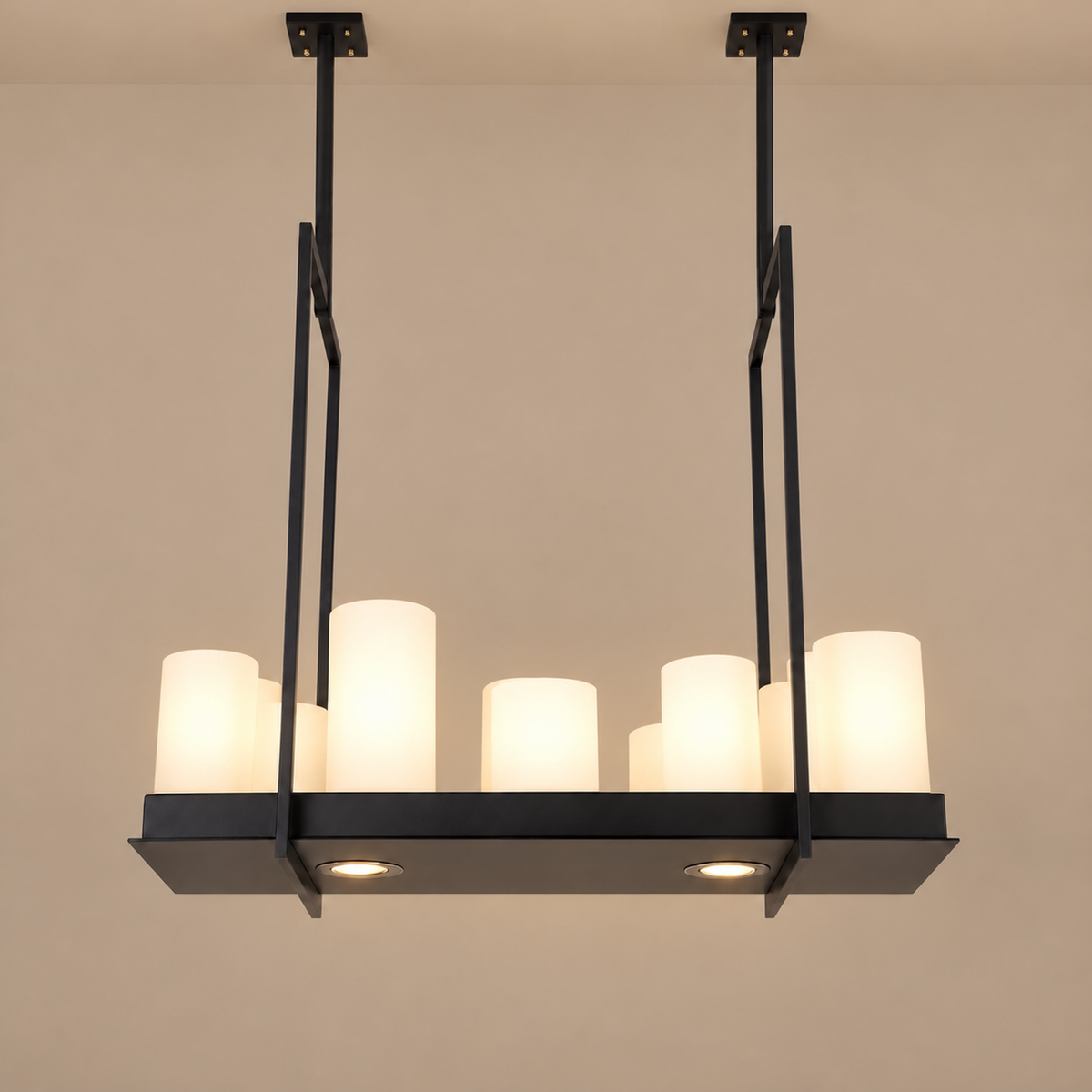 Candle Chandelier | Black Stainless Steel | CLMCC