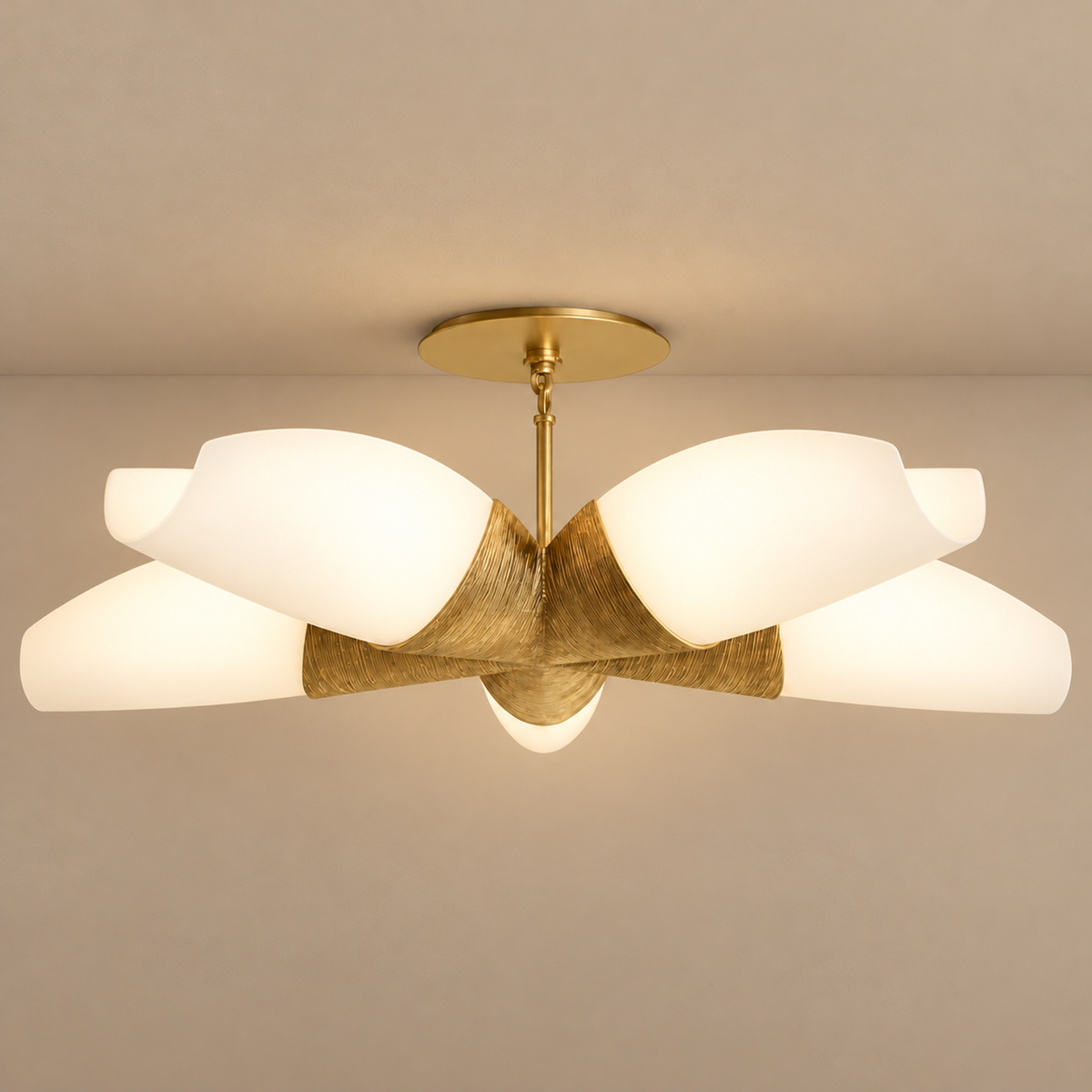 Semi-Flush Gold Chandelier | CLSPK036