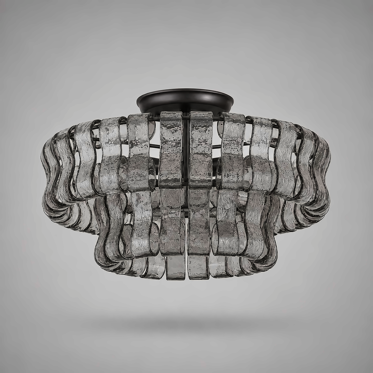The Arcadia Chandelier | Curved Glass Panels | CLND029
