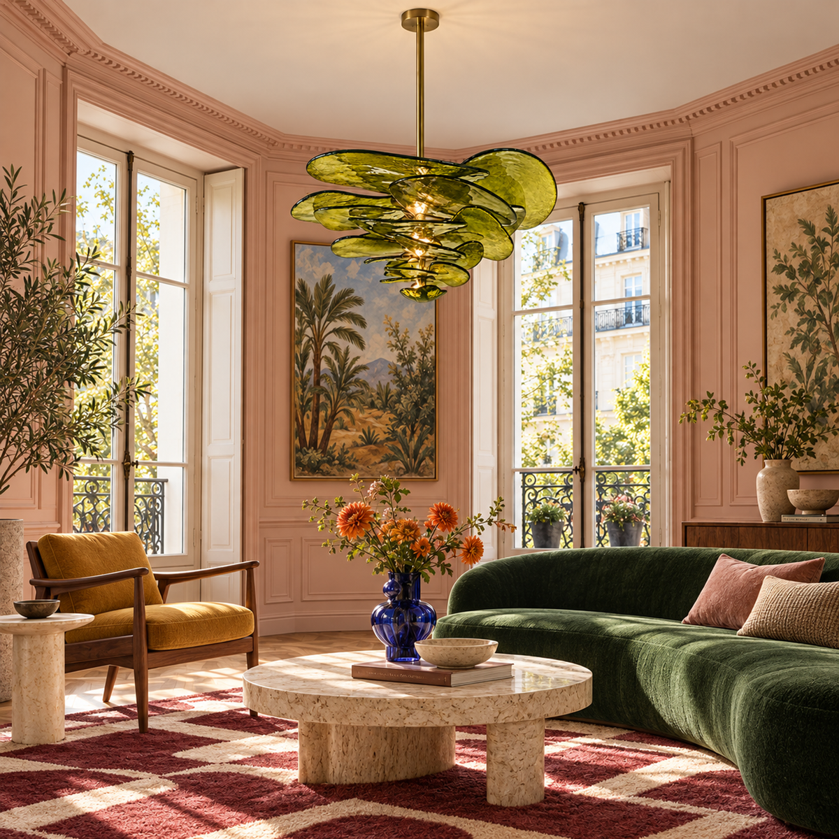 Fiore Chandelier | Green Glass | CLZL896620G