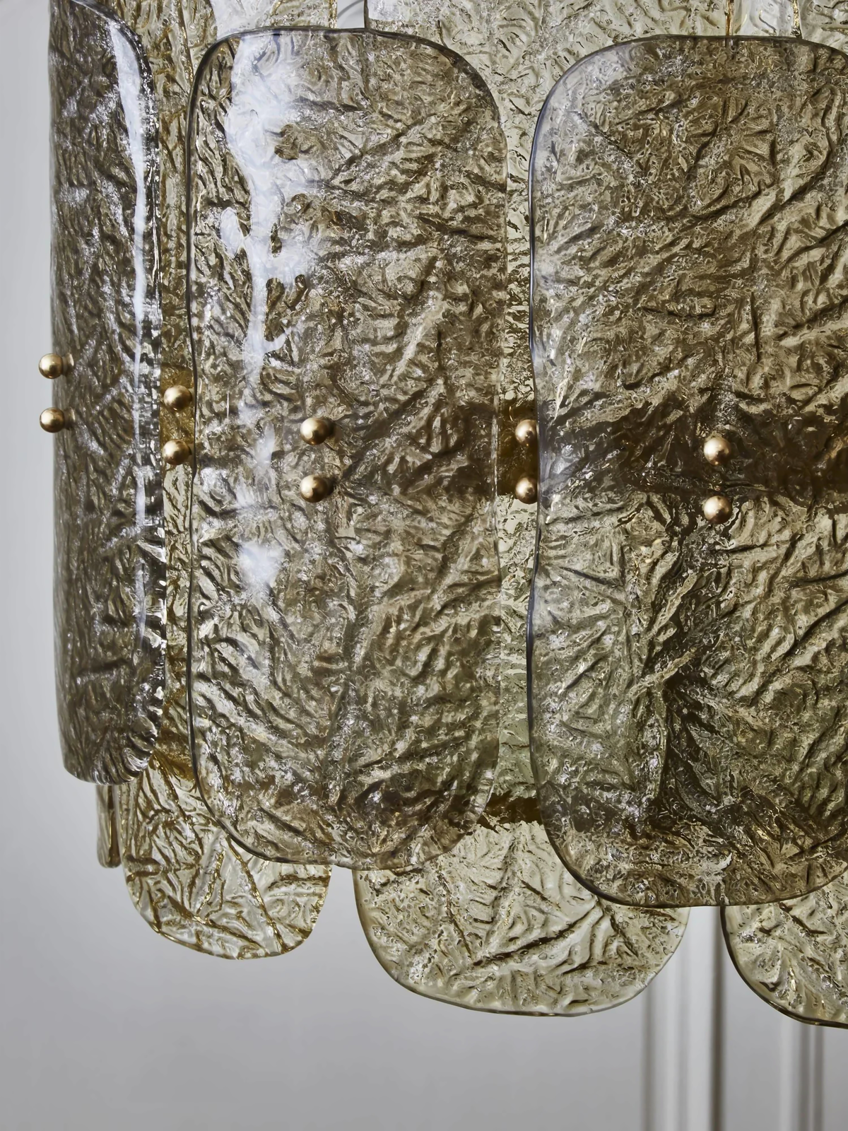 The Nocturne Linear Chandelier | Smoky Art Glass & Brass | CLND008L