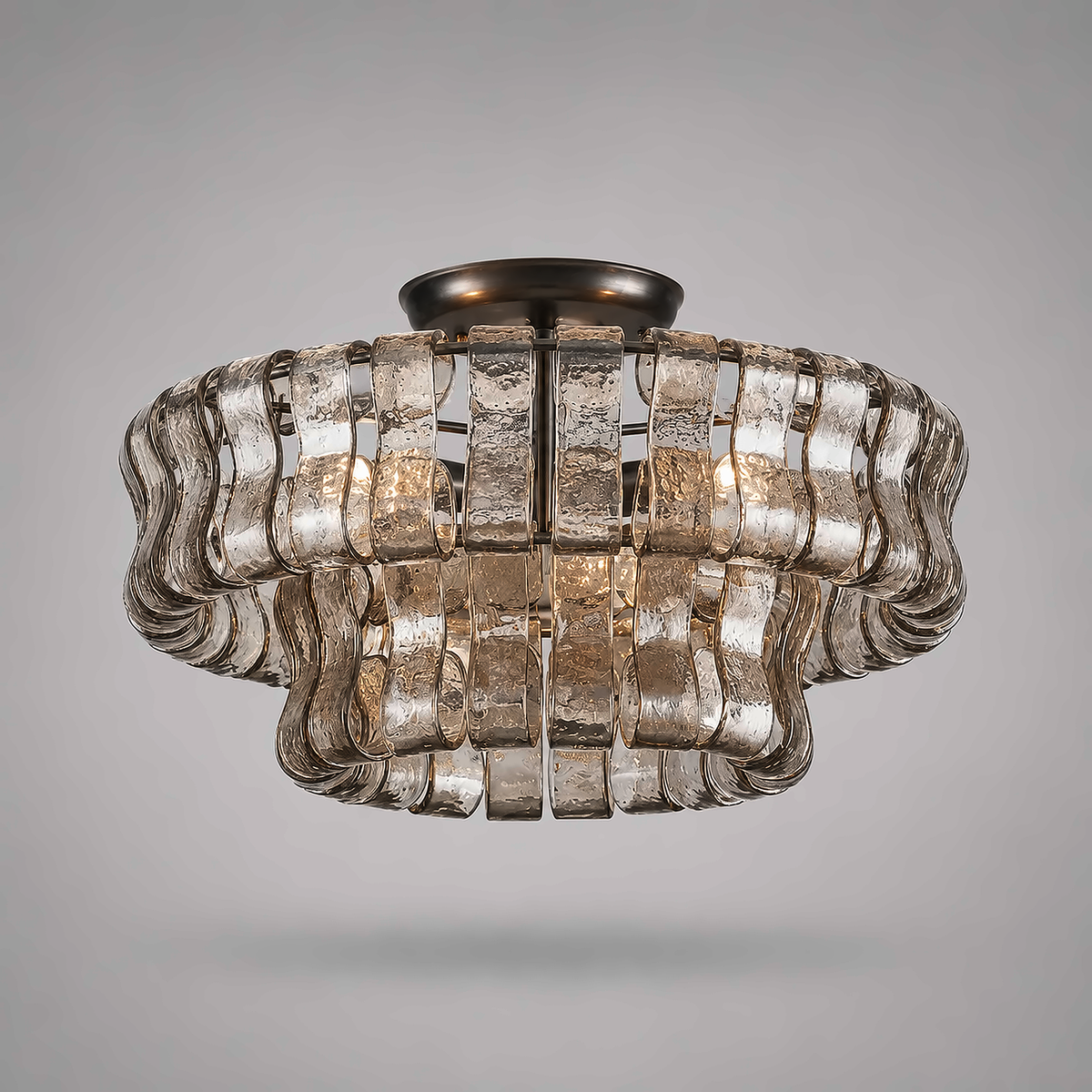 The Arcadia Chandelier | Curved Glass Panels | CLND029