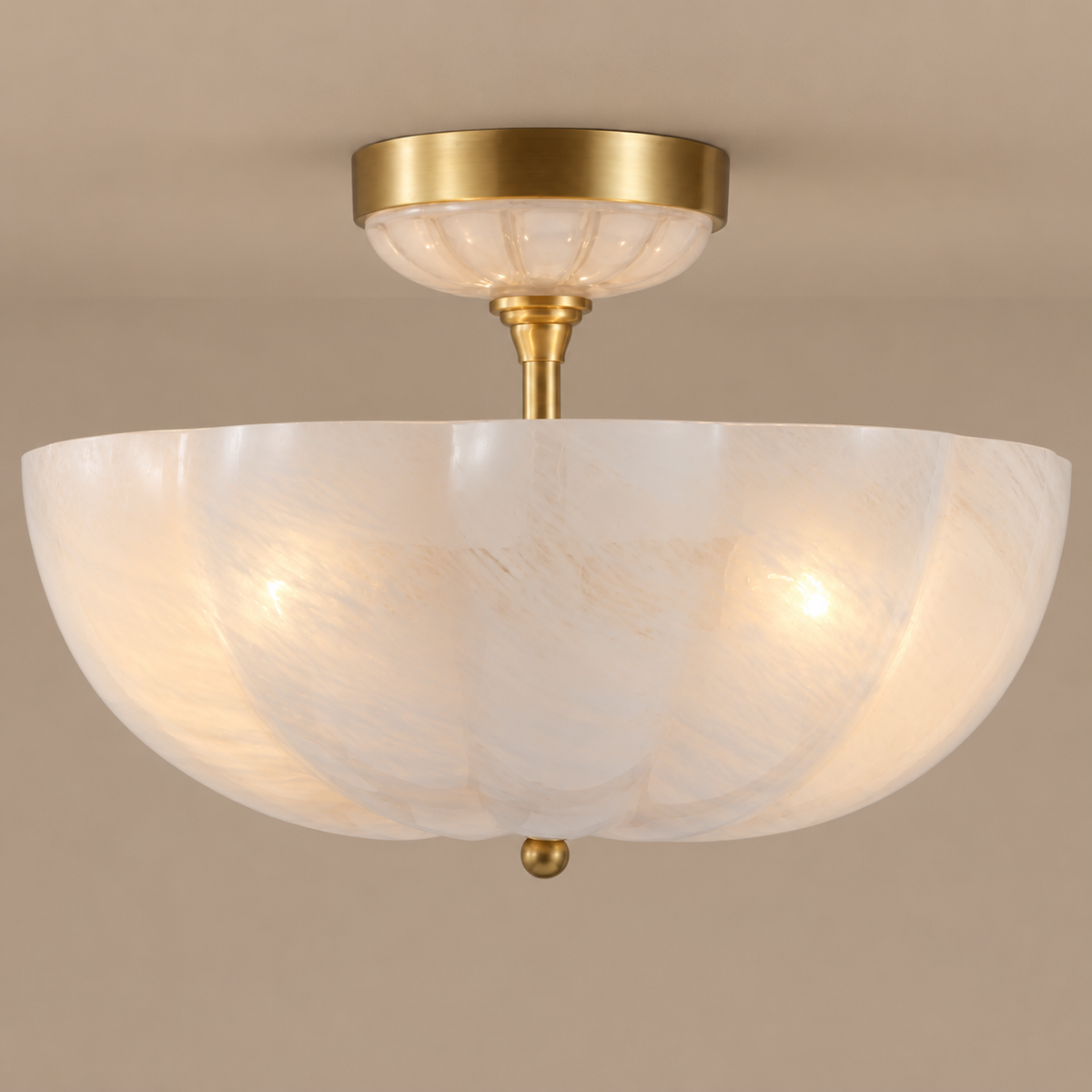 Frosted Glass Bowl Semi-Flush Mount | CLVBG021SM