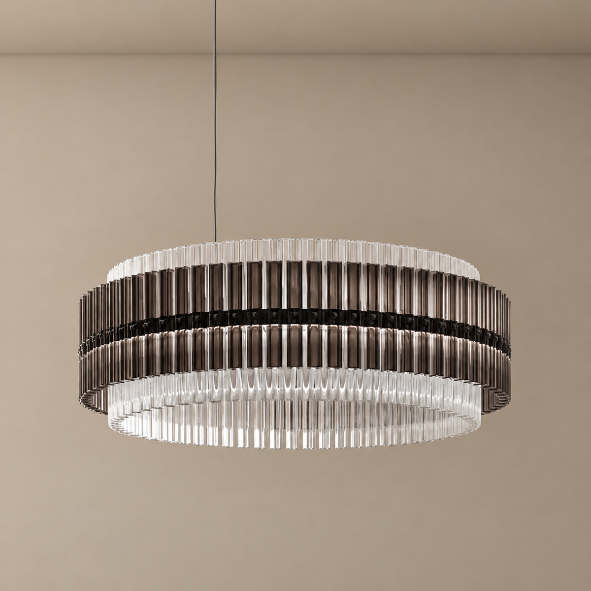 Smoked Glass Drum Chandelier | CLFB02550