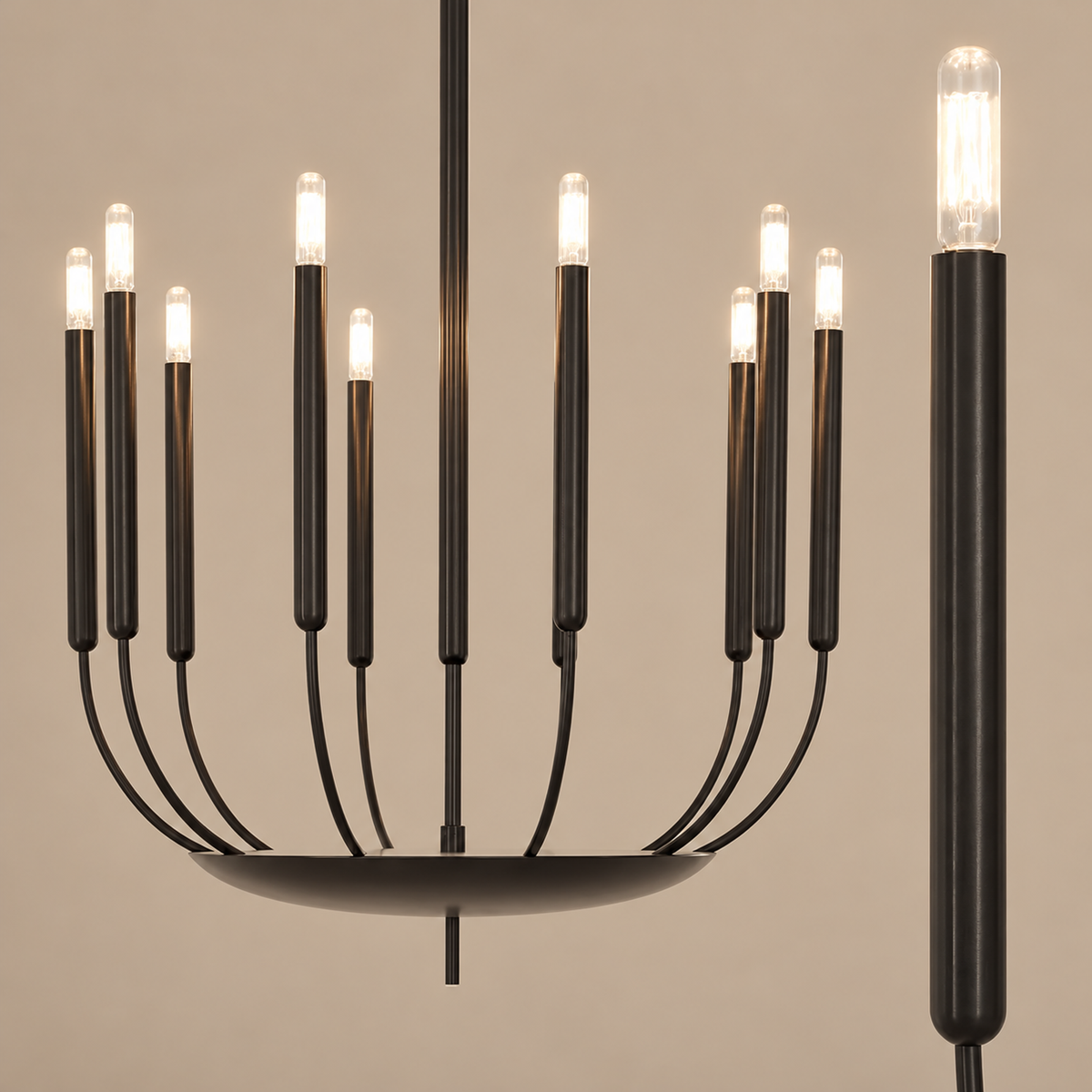 Candelabra Chandelier | Brass or Black | CLYV096B