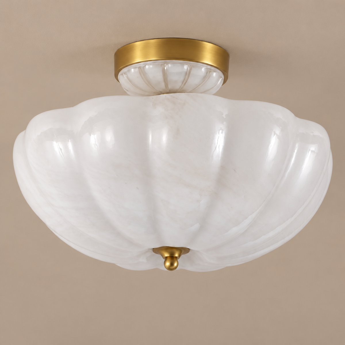 Frosted Glass Bowl Semi-Flush Mount | CLVBG021SM