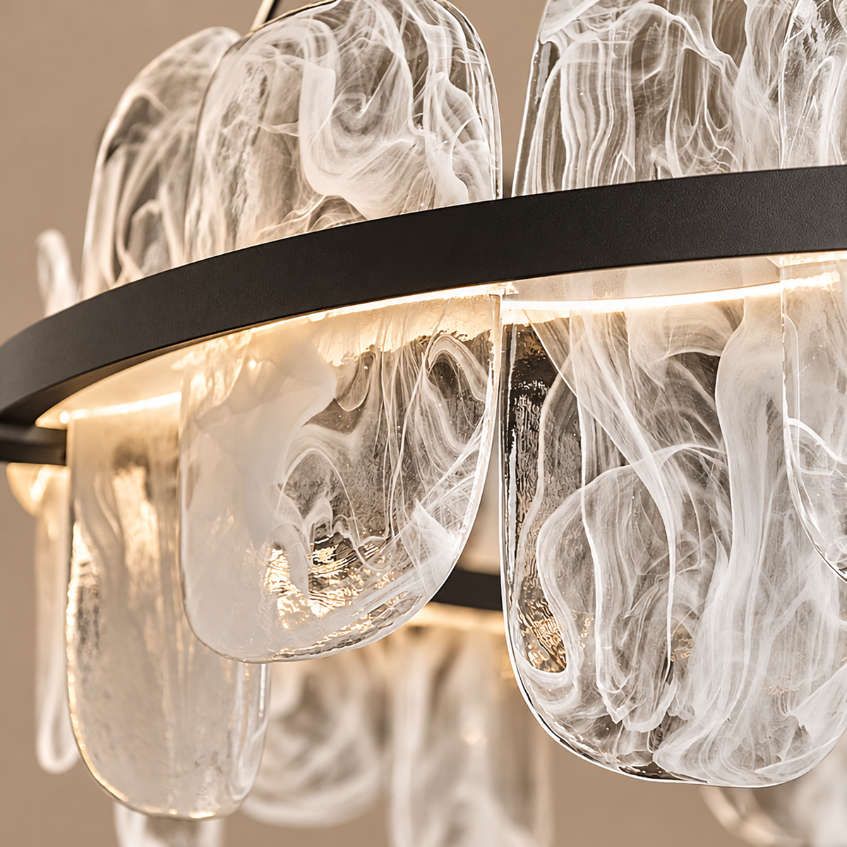 Swirled Glass Halo Chandelier | CLPJS025