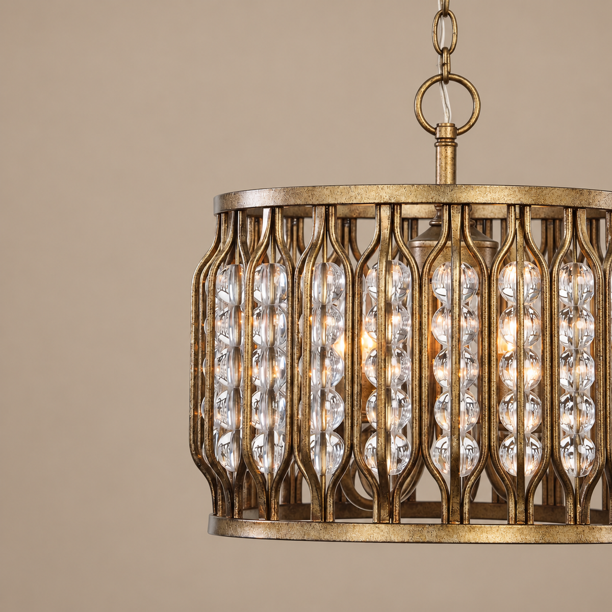 Gilded Crystal Drum Pendant | CL01890Q