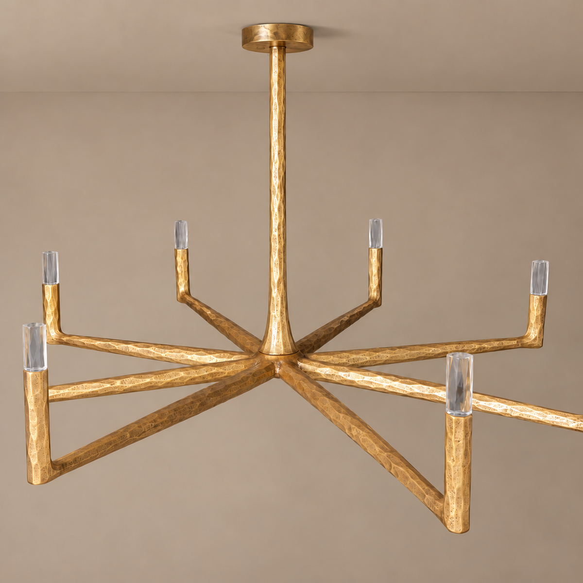Linear Forged Brass & Crystal Chandelier | CLRE0079C