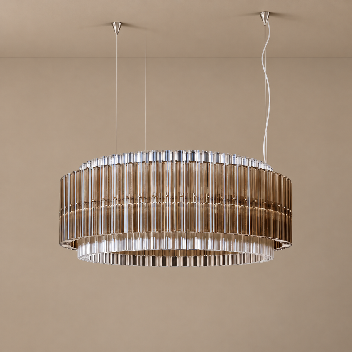 Smoked Glass Drum Chandelier | CLFB02550
