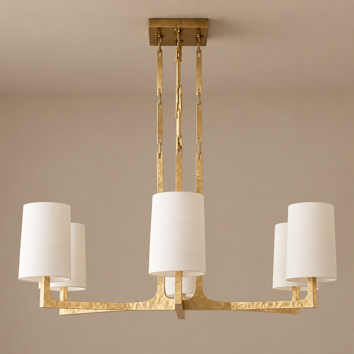Multi-Arm Chandelier | Brass & Linen | CLPRH29