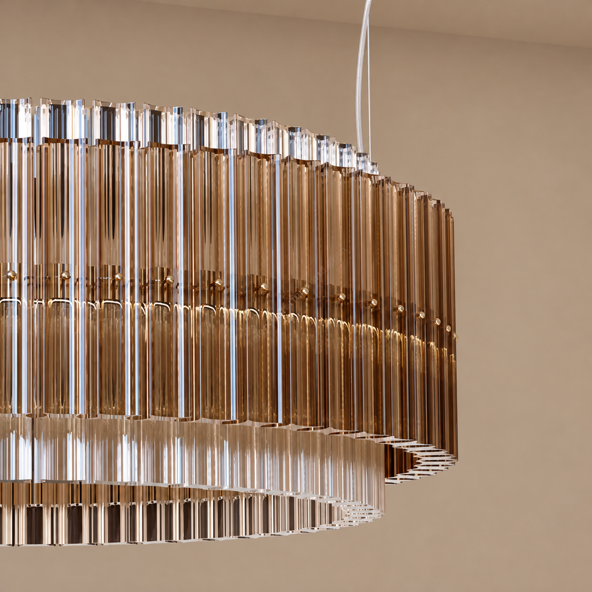 Smoked Glass Drum Chandelier | CLFB02550