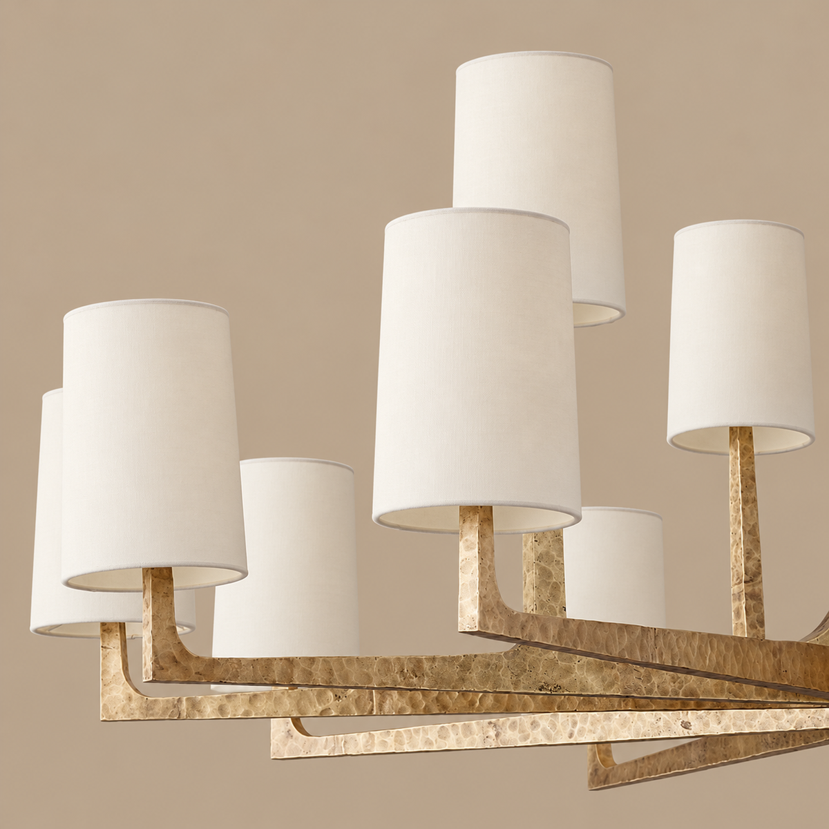 Multi-Arm Chandelier | Brass & Linen | CLPRH29