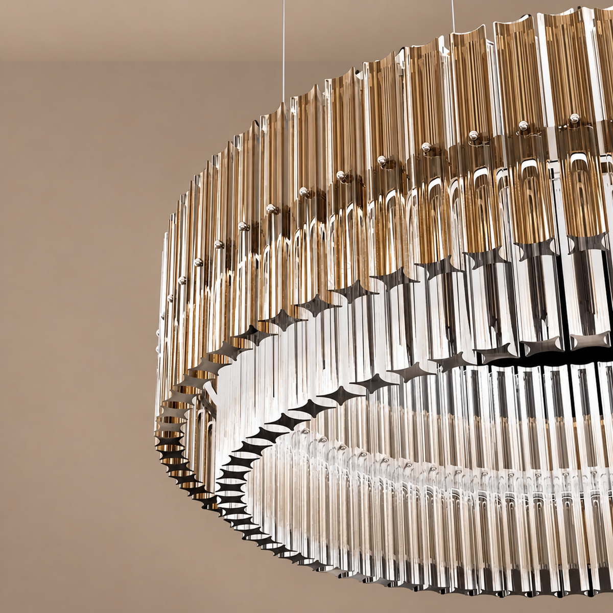 Smoked Glass Drum Chandelier | CLFB02550
