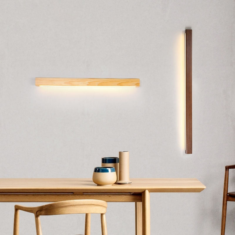 Modern Wall Lamp | Minimalist Wooden Bar 1-light Led Sconce | Casalola - Sconces