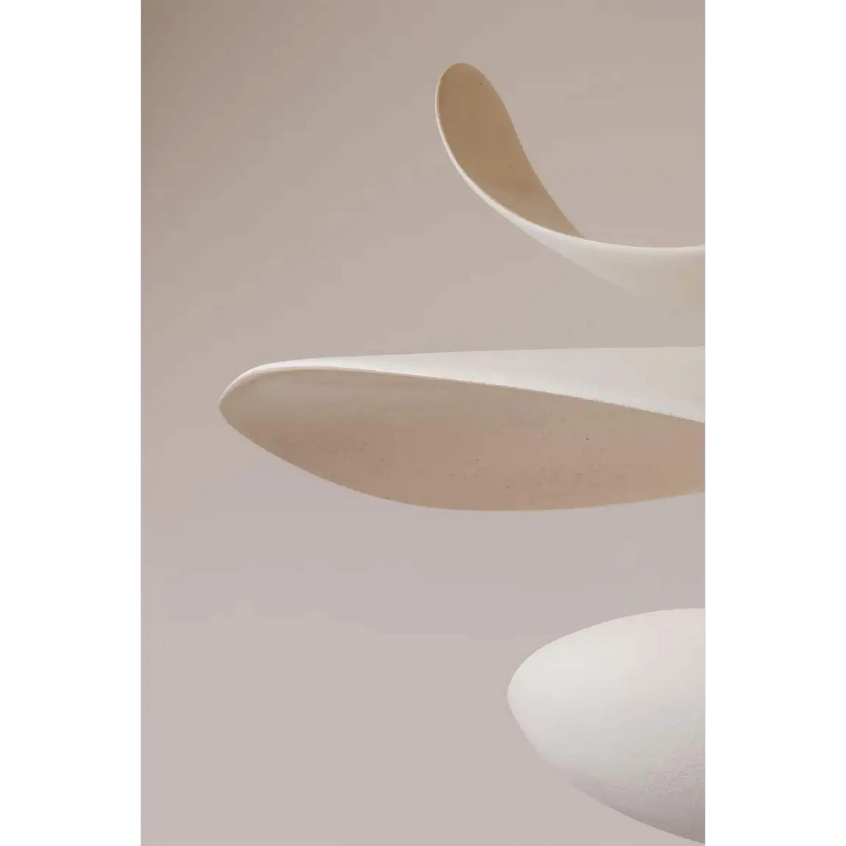 Three Blade Plaster Pendant Brass Stem | Low Warm Light Over a Dining Table Custom Rod Wabi Sabi Casalola Lights Luxury
