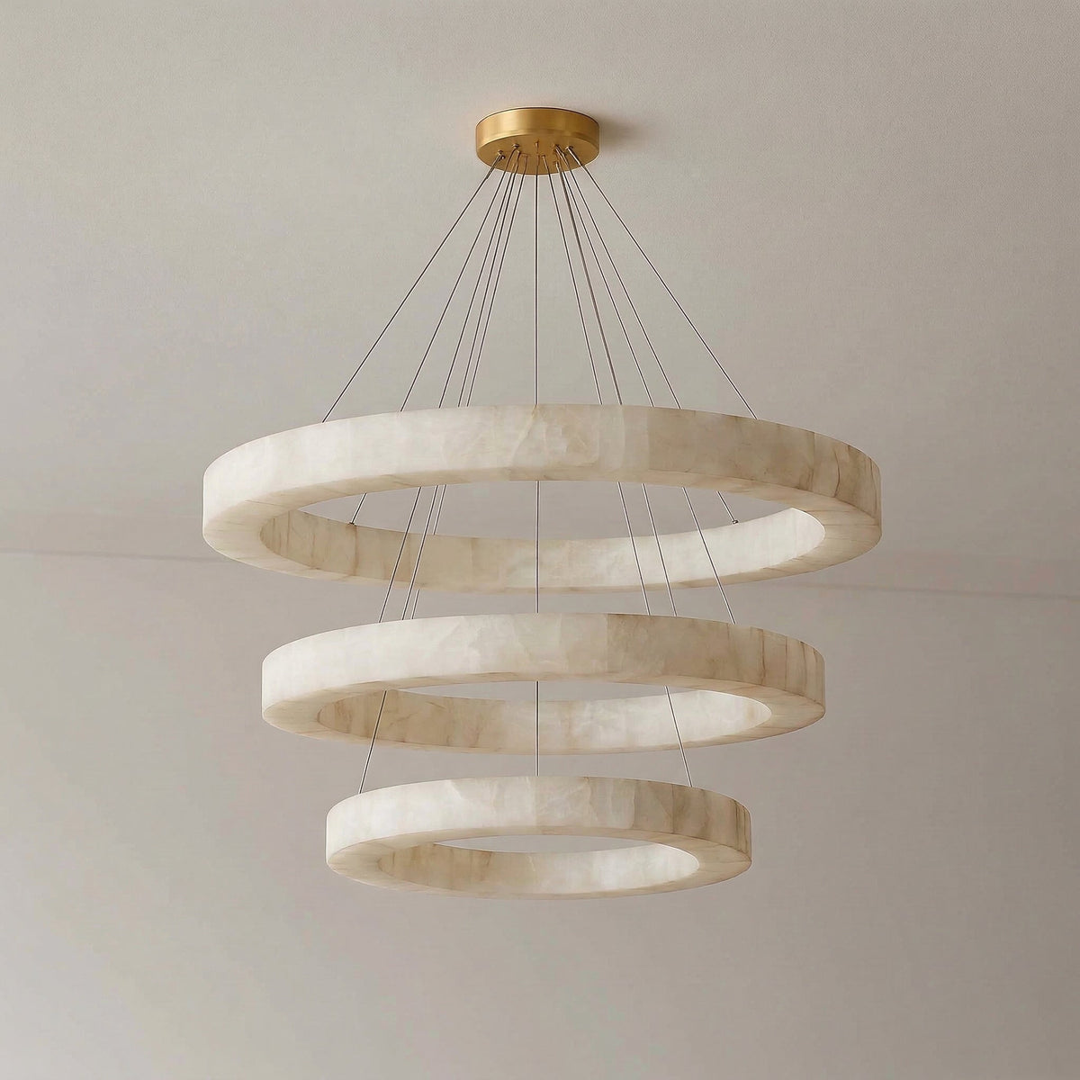 3-Tier Round Alabaster Chandelier