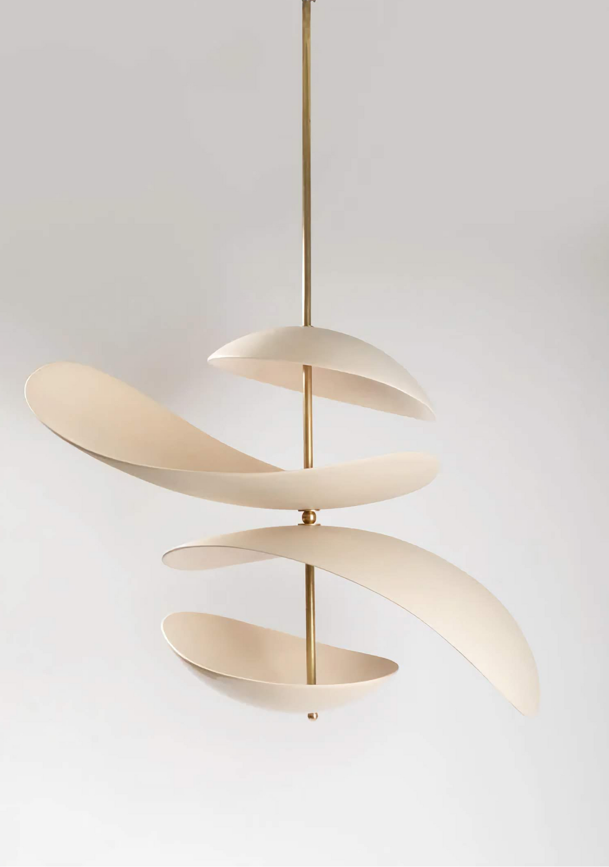 Four Blade Plaster Chandelier Brass Stem | Full from Every Side Living Room or Large Table Wabi Sabi Casalola Lights