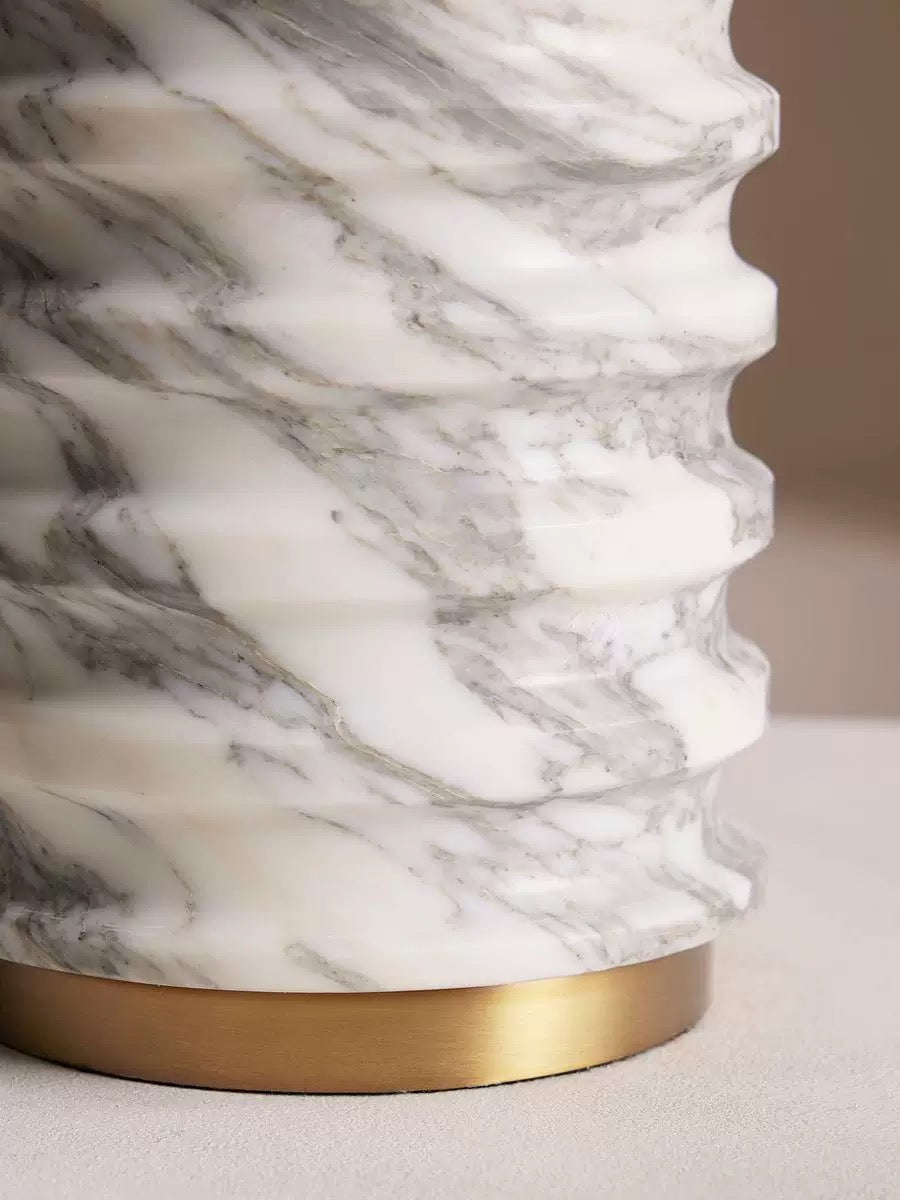 CARVED ITALIAN MARBLE TABLE LAMP | CLVVXC1FT