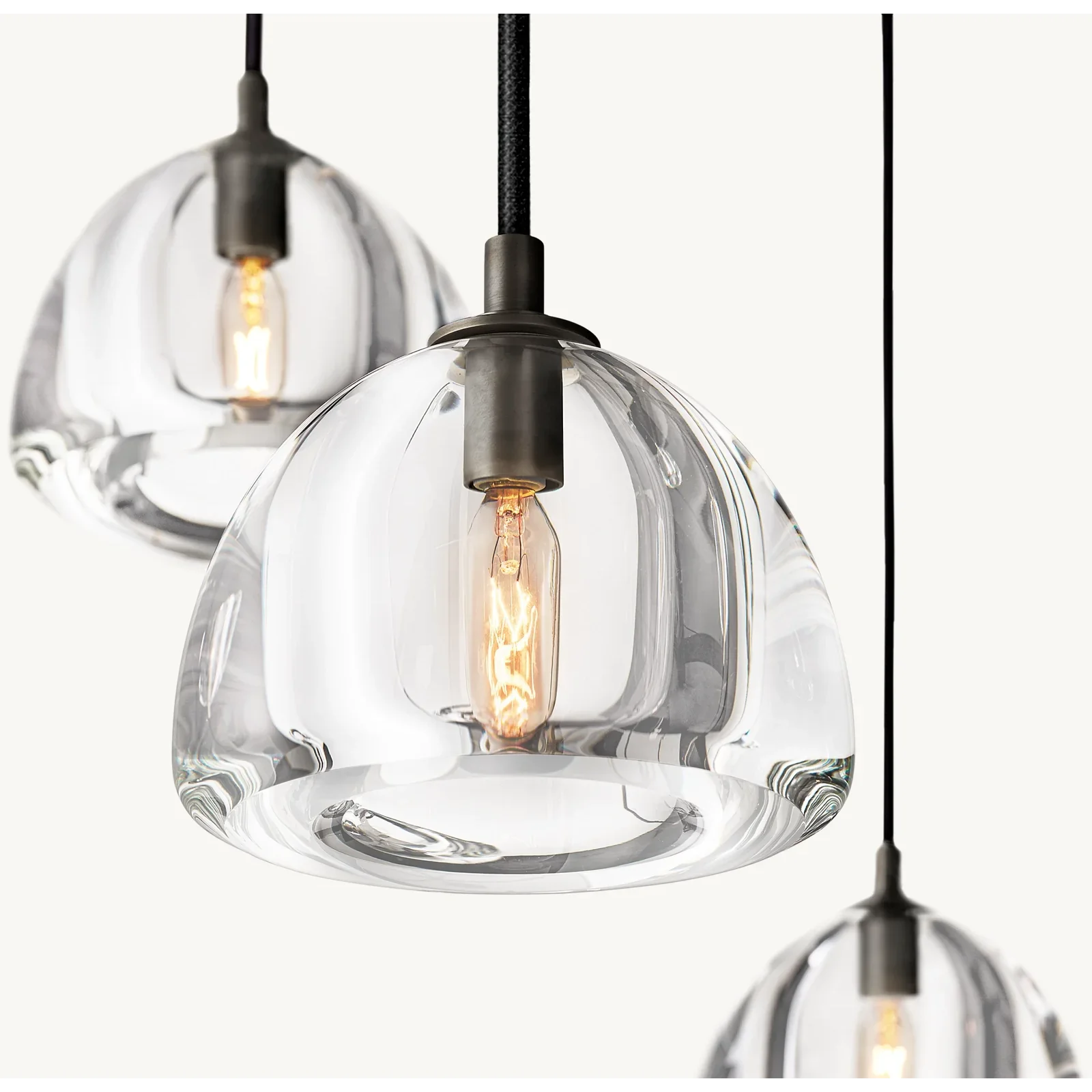 Black Luxury Copper Multi Pendant Chandelier – Modern Glass Arch Dining Room Light Casalolalights Luxury Lamps