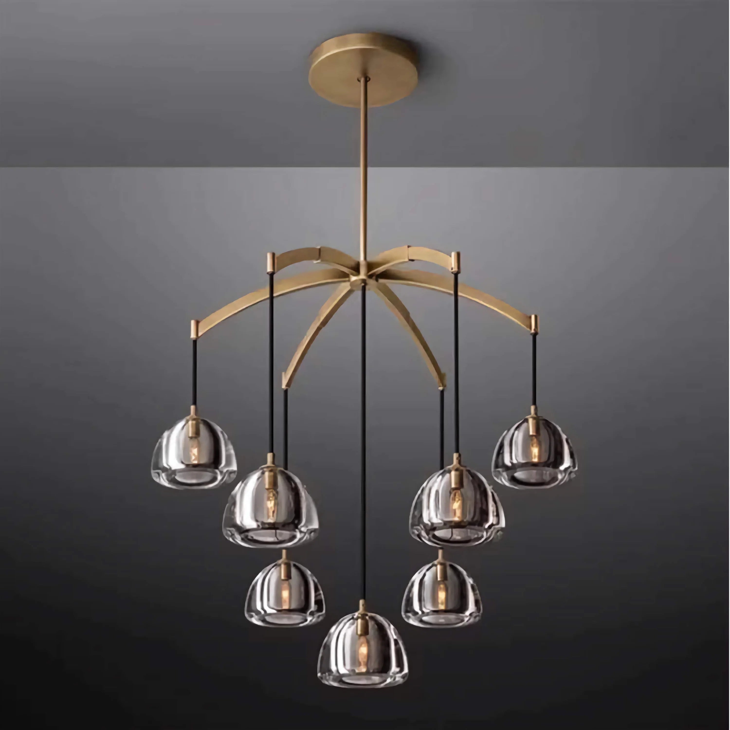 Luxury Chandeliers 7 Lights Ceiling Lamps for Dining Room Copper Finish