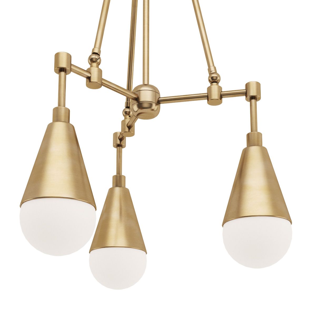 FLAMINIA TRIPLE PENDANT | HAND-FORGED BRASS & OPALINE GLASS