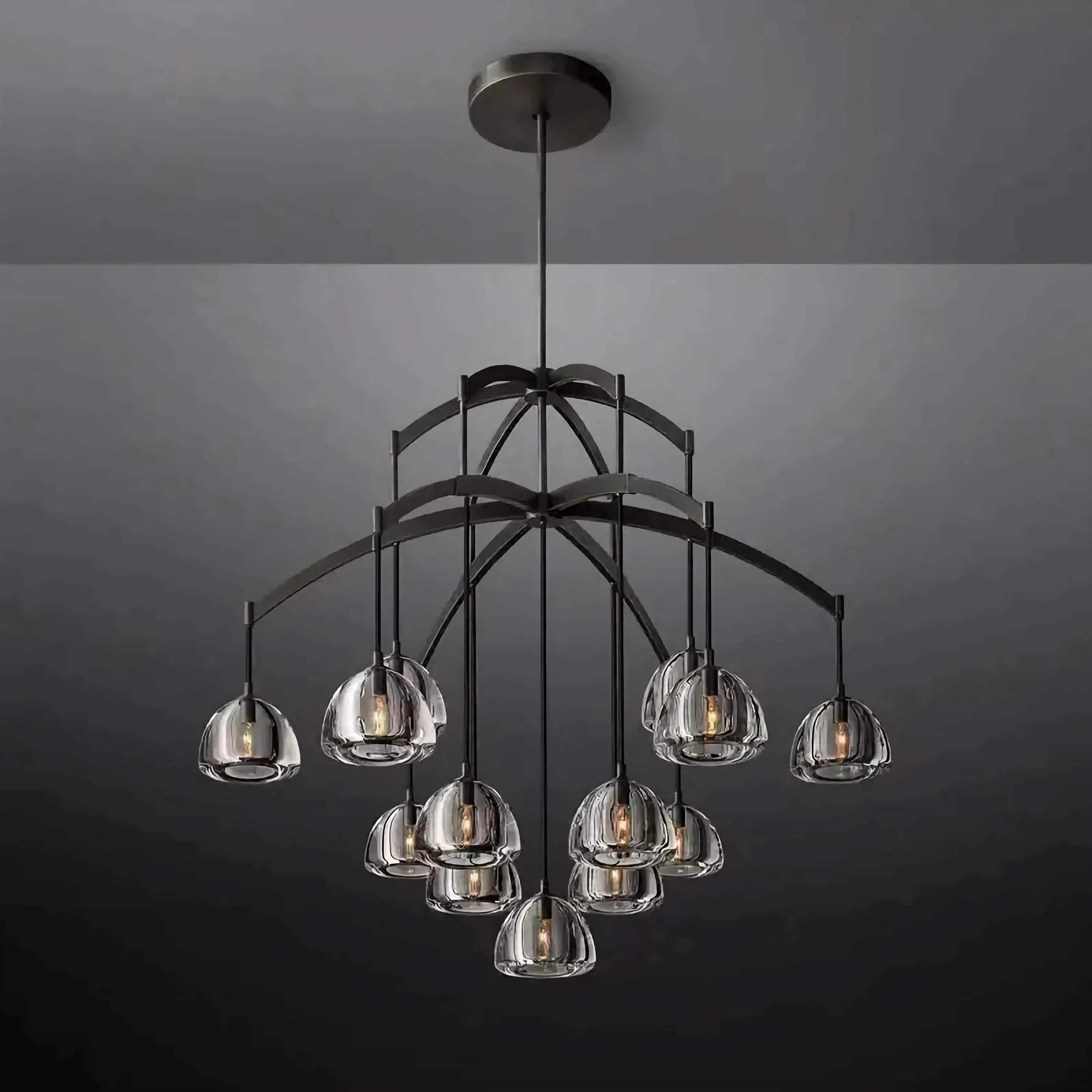 Luxury Chandeliers 9 Lights Ceiling Lamps for Dining Room Black Finish