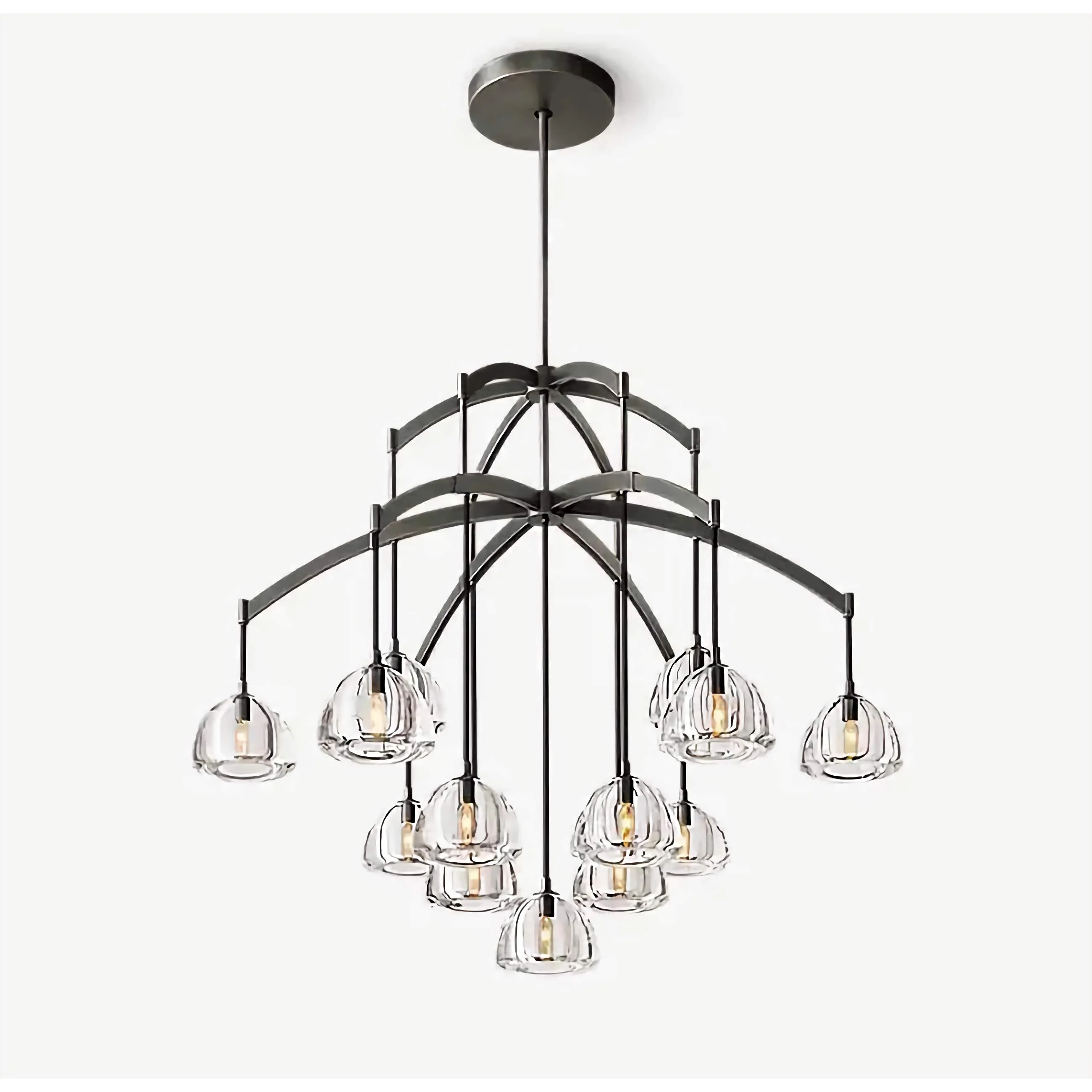 Luxury Chandeliers 9 Lights Ceiling Lamps for Dining Room Black Finish