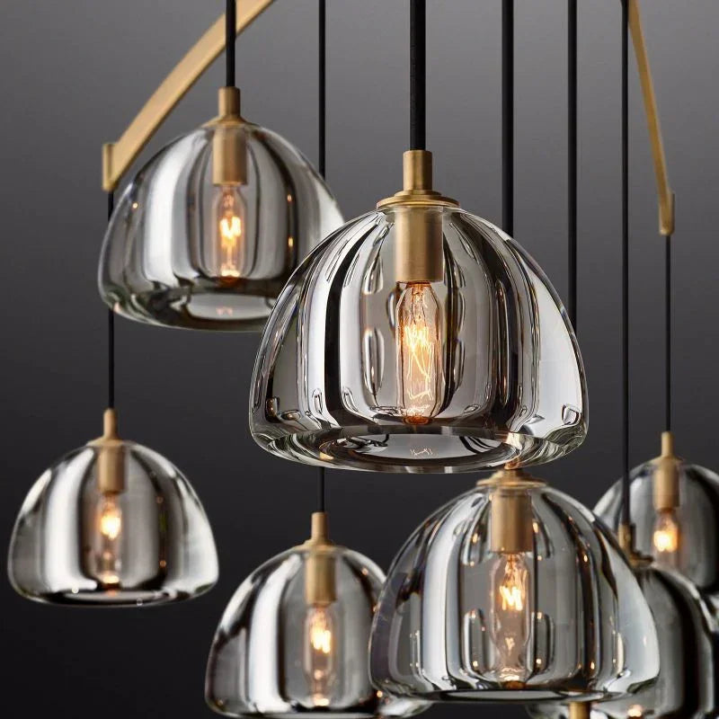 Luxury Copper Glass Pendant Chandelier – Modern Multi Light Fixtures Casalolalights Luxury Lamps for Interior Designers