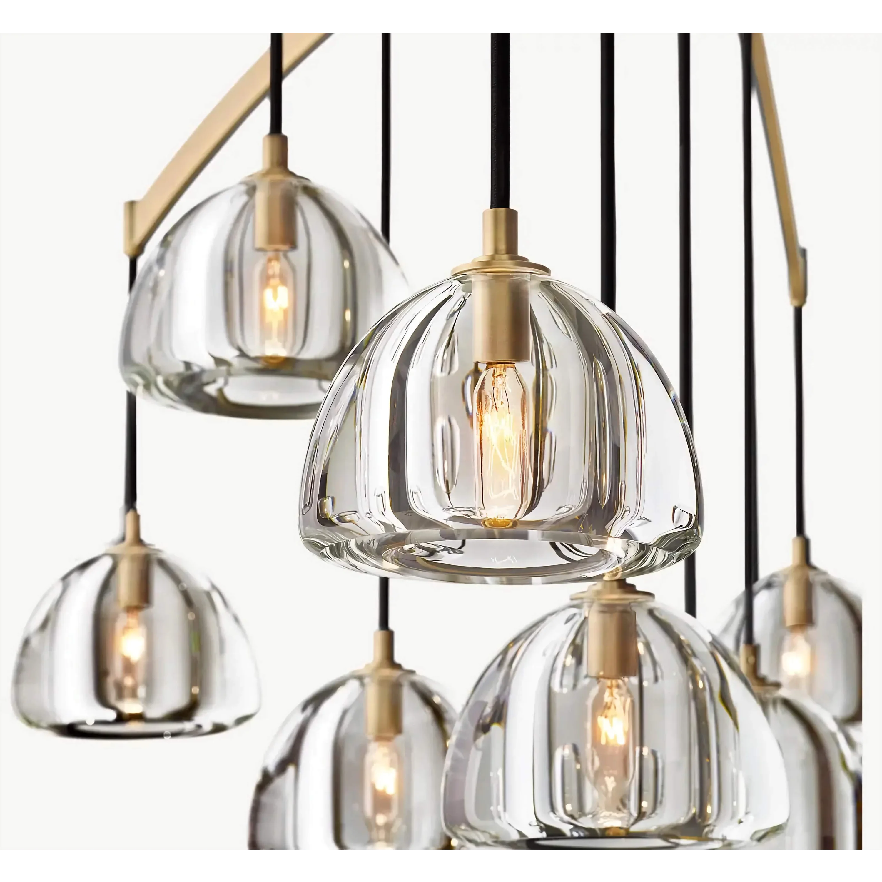 Luxury Copper Glass Pendant Chandelier – Modern Multi Light Fixtures Casalolalights Luxury Lamps for Interior Designers