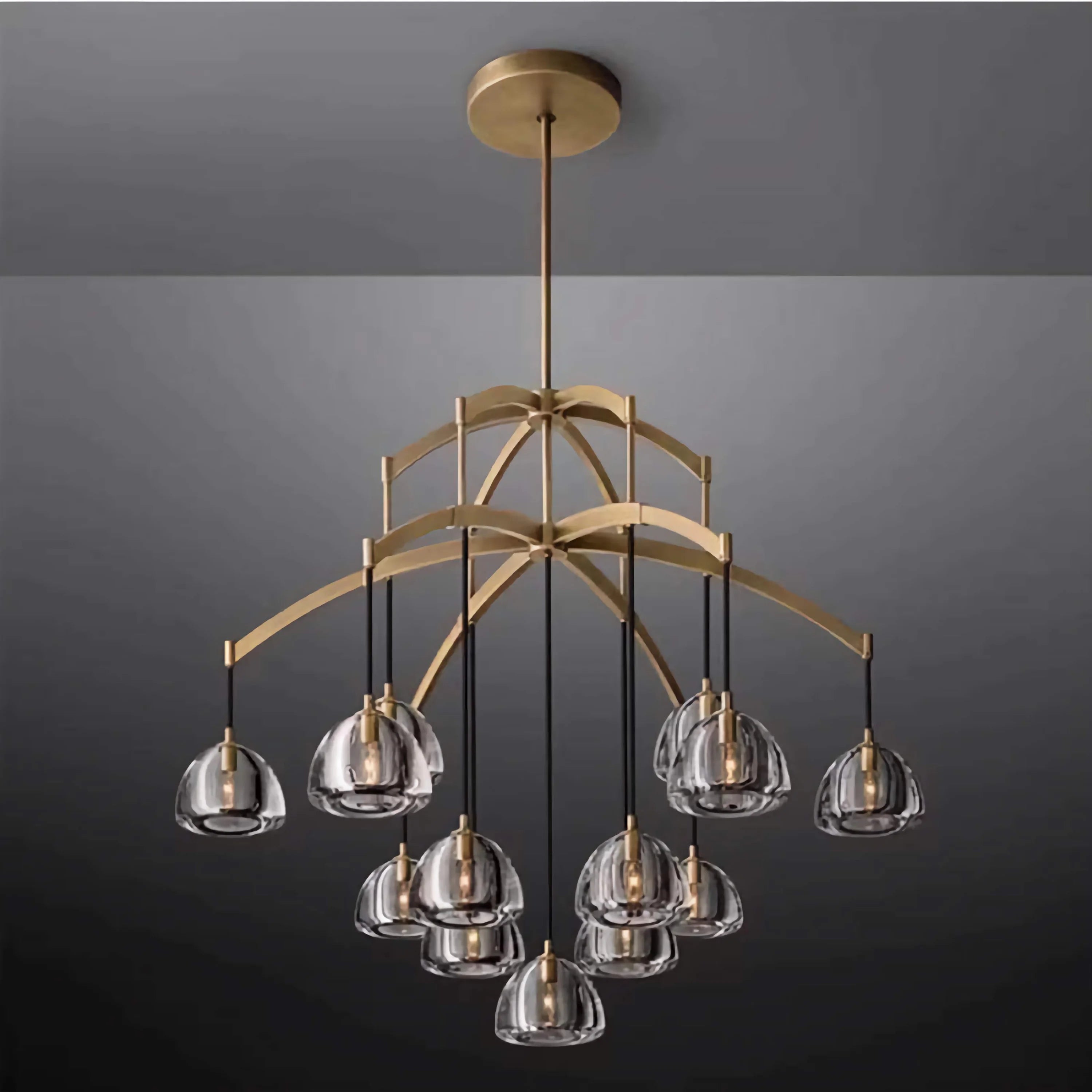 Luxury Chandeliers 9 Lights Ceiling Lamps for Dining Room Copper Finish