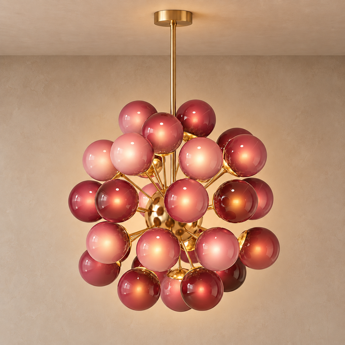 De Silva Chandelier | Cherry Glass | CLPT80CH