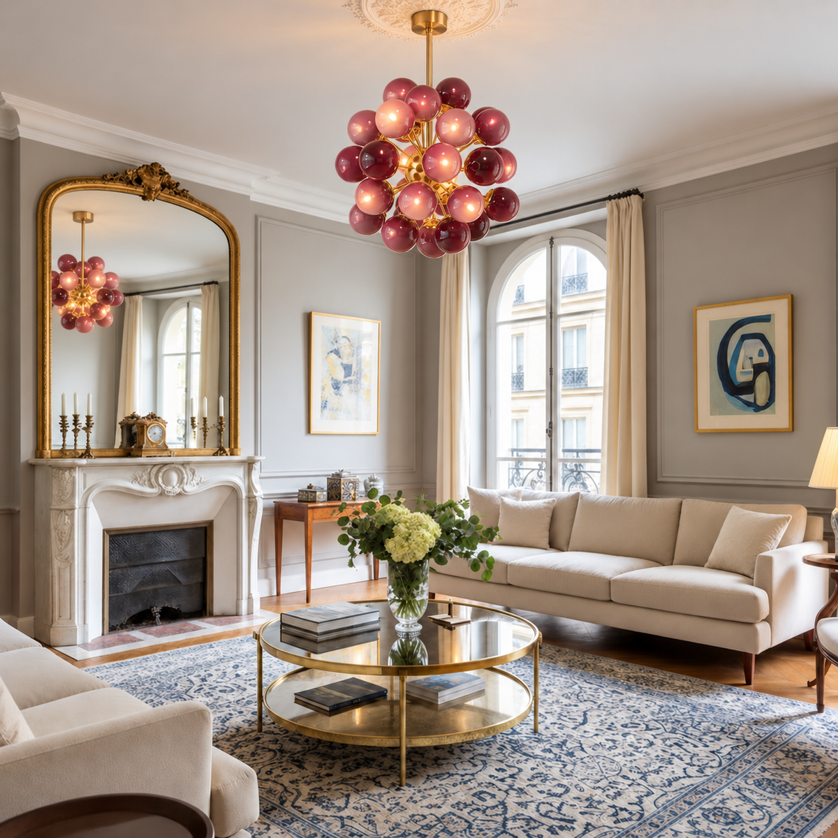 De Silva Chandelier | Cherry Glass | CLPT80CH