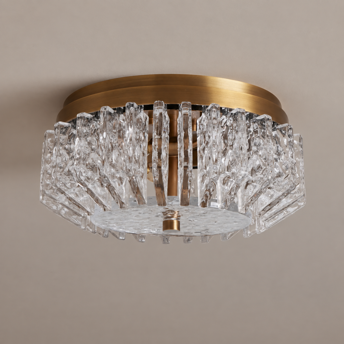 VETRO OTTONE FLUSH MOUNT | TEXTURED GLASS & BRASS | CLVO150BR