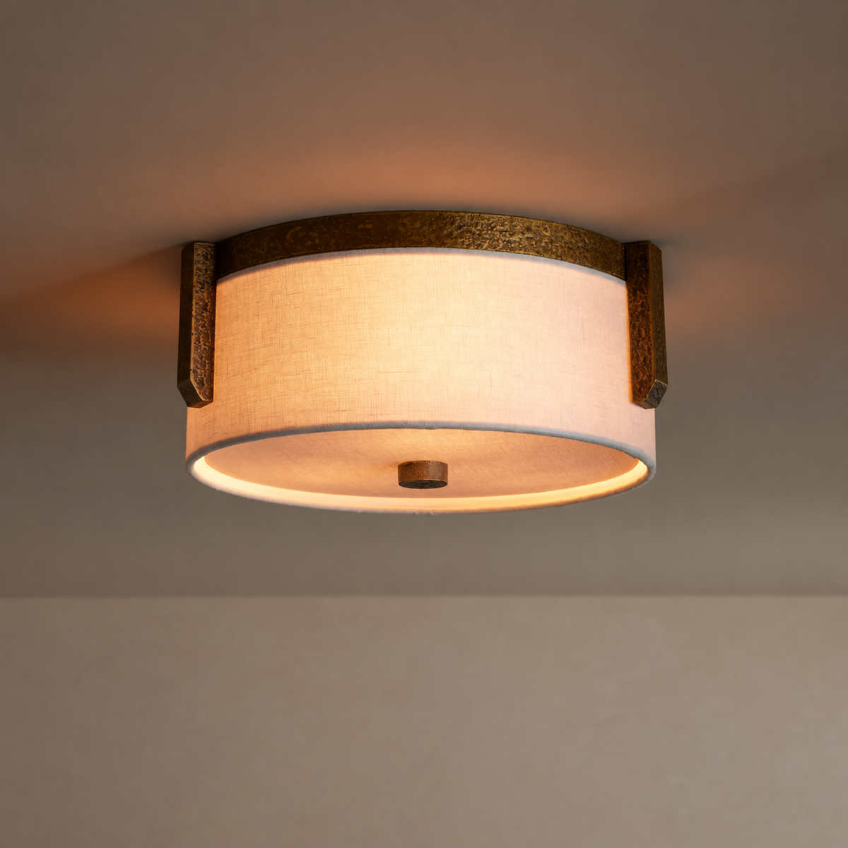 LINO LINEN FLUSH MOUNT | ANTIQUE BRASS | CLLIN130AB
