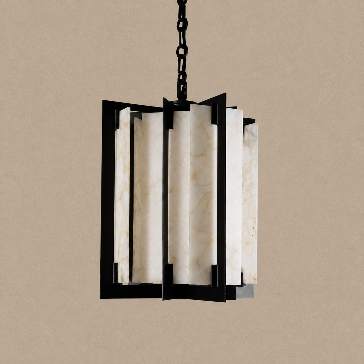 Quarzo Lantern Pendant | Quartz & Black | CLQR026