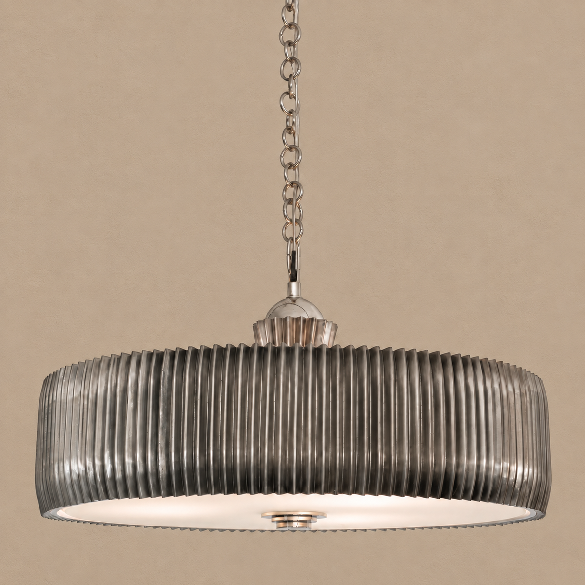 Piega Pleated Metal Drum Chandelier | CLPG032SS