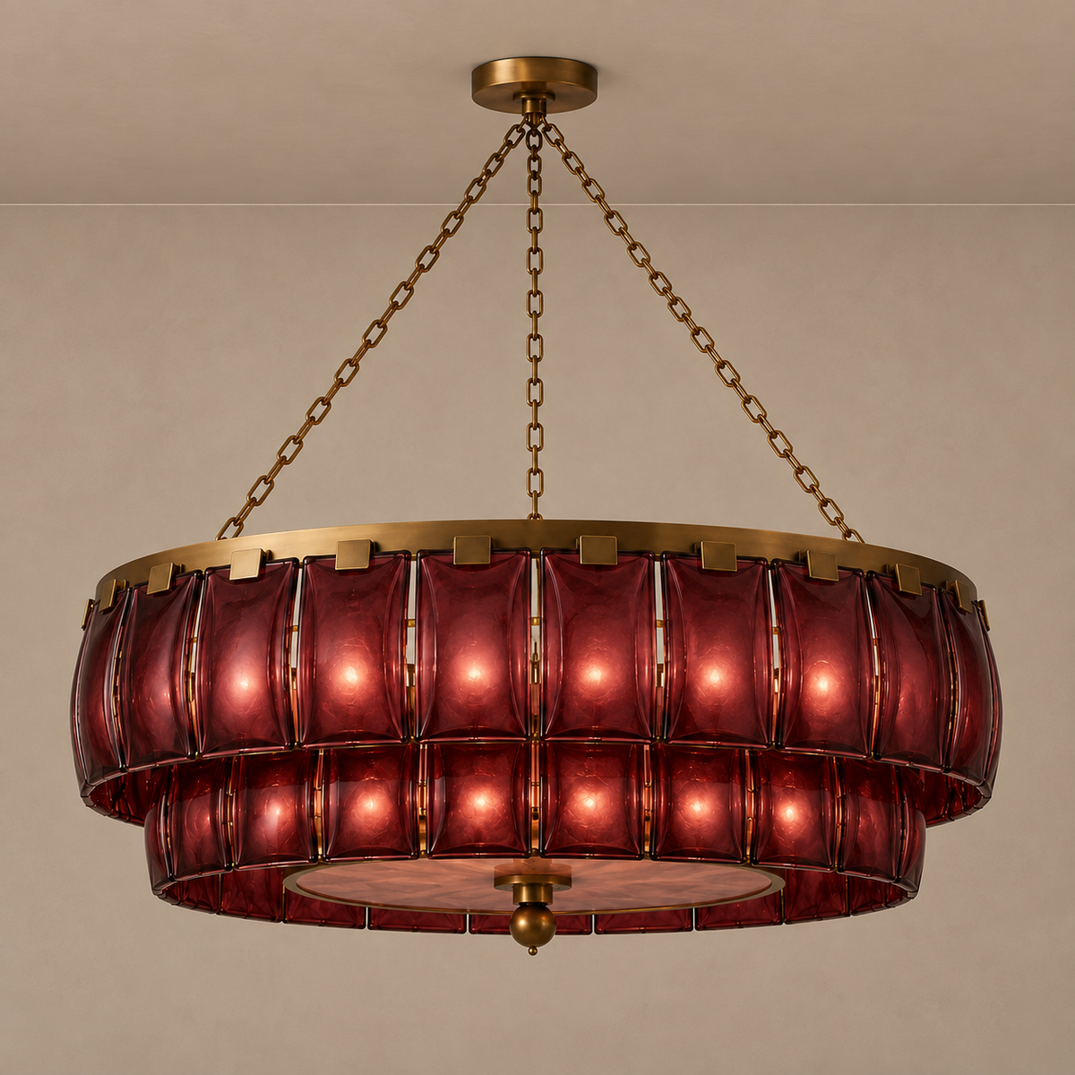 Patri Chandelier | Amber Glass | CL-SGAB-80