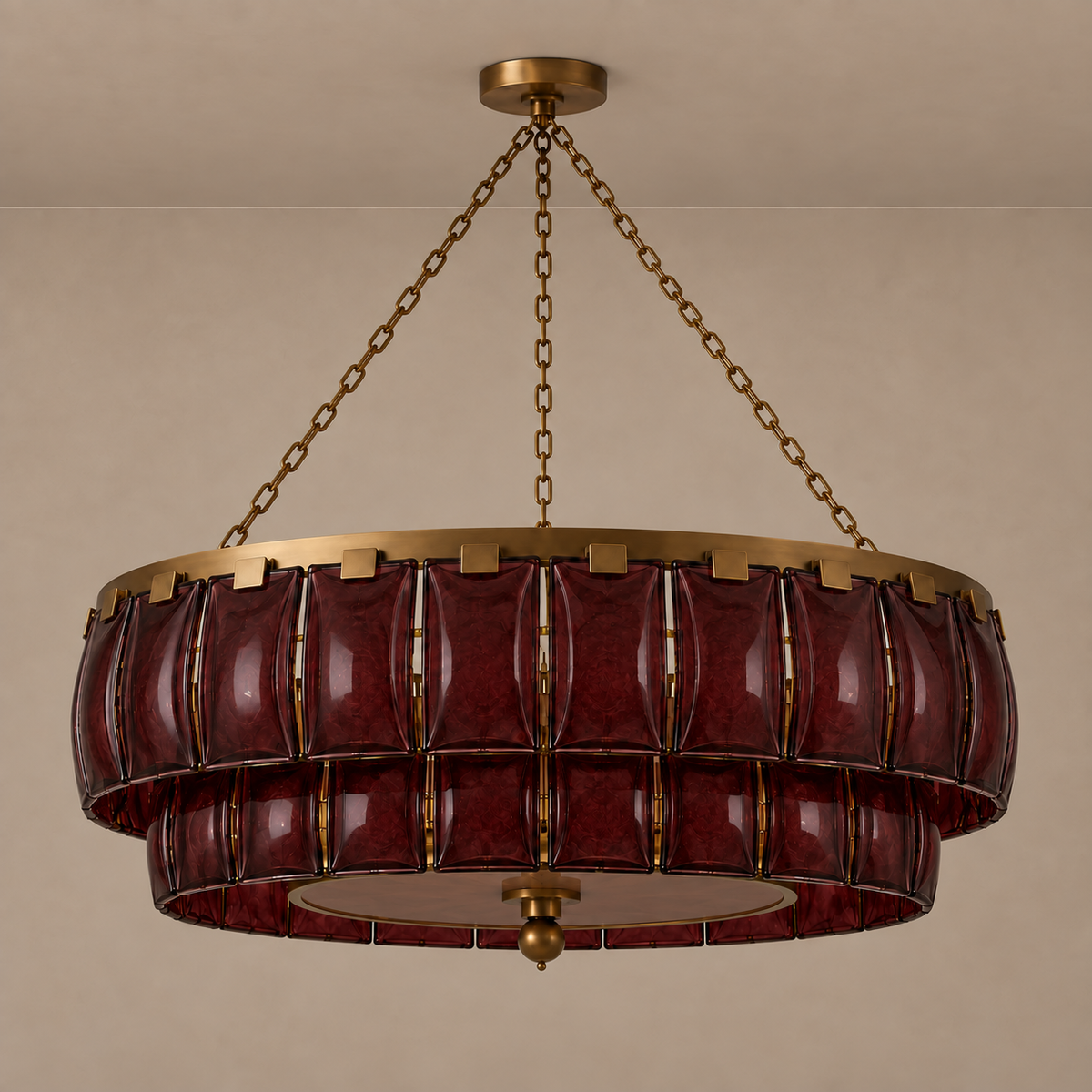 Patri Chandelier | Amber Glass | CL-SGAB-80