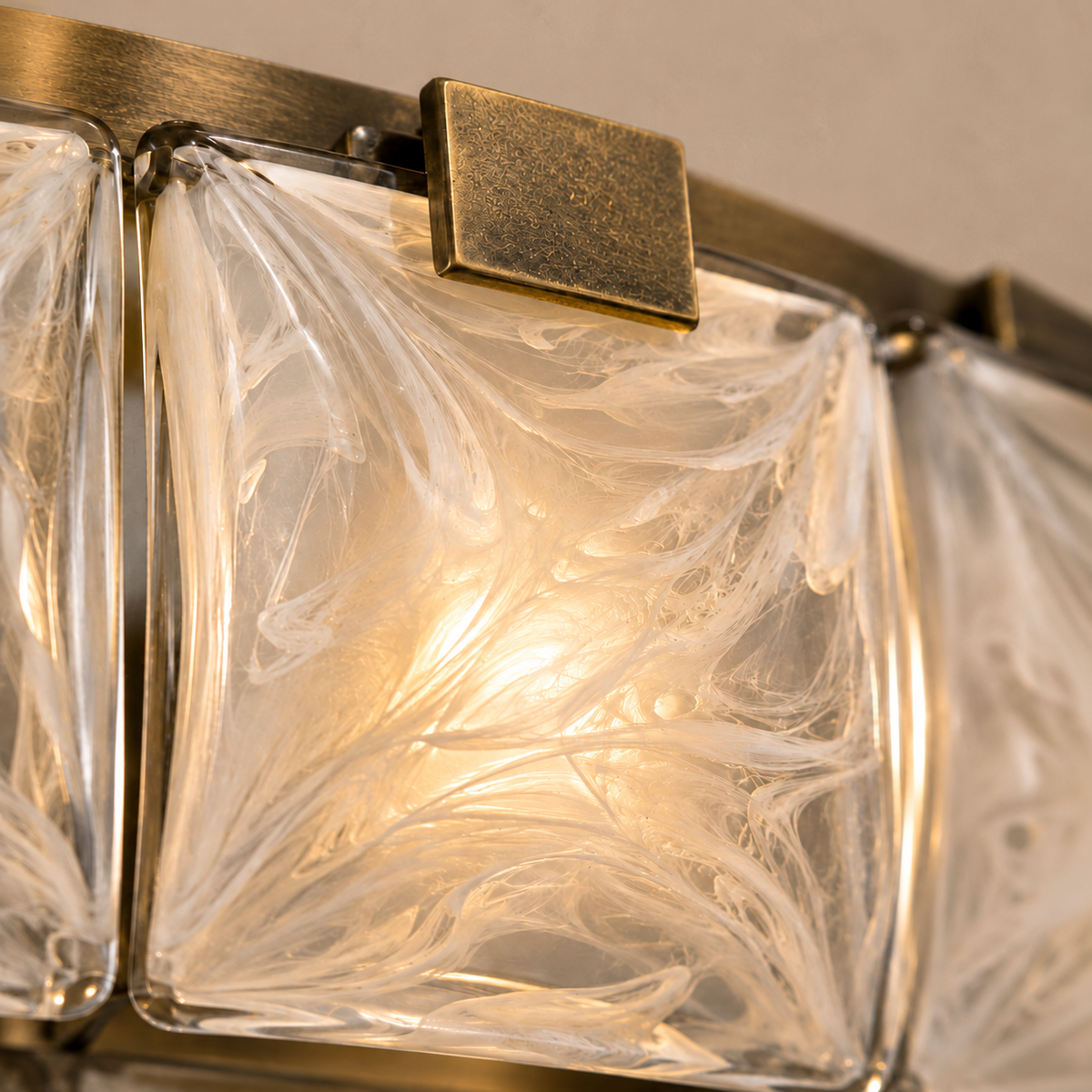 Patri Chandelier | Swirled White Glass | CL-SGAB-81